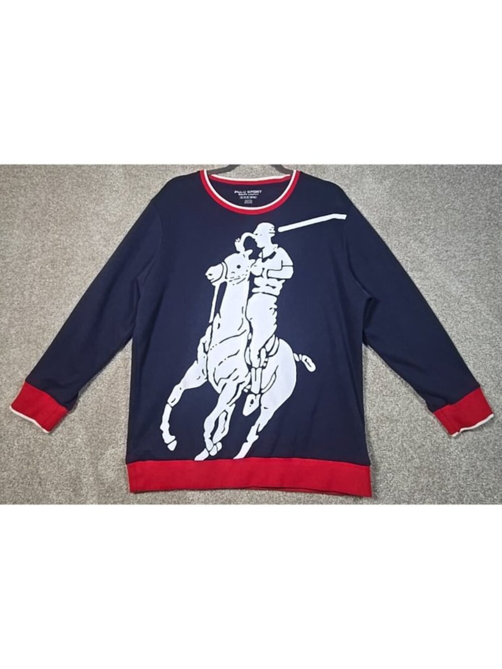 Ralph Lauren Polo Sport Big Pony Pullover Sweatshirt Long Sleeve Blue Women's XL